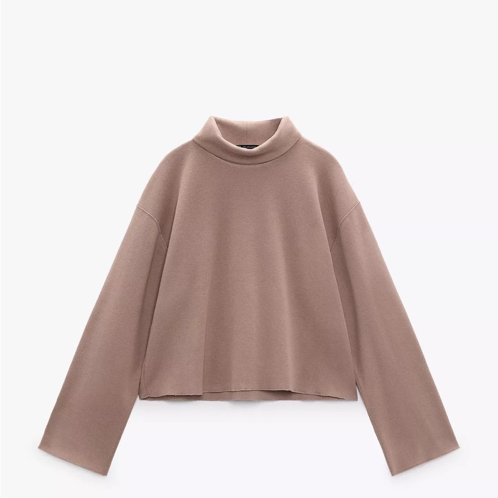 Zara Taupe Turtleneck Sweater